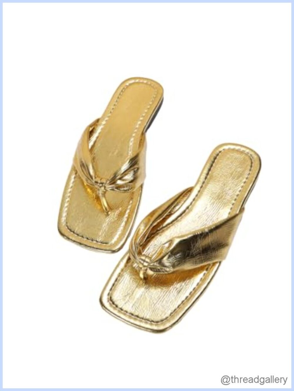 Women's Flat Sandals Dressy Square Toe Slide Flip Flops Casual